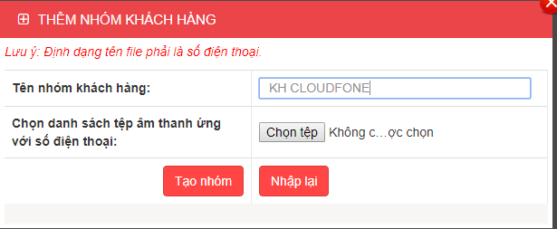 Thiết lập nhóm khách hàng 