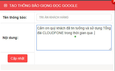 tạo thông báo bằng giọng đọc Google