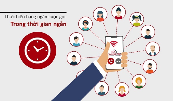 Tính năng CloudFone Assistant giúp người dùng thực hiện nhiều chiến dịch với hàng ngàn cuộc gọi một lúc