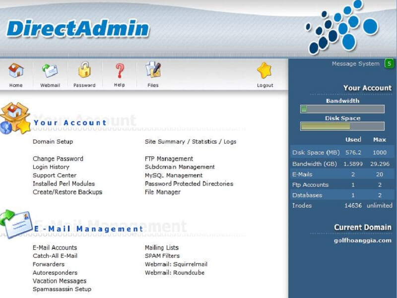 DirectAdmin- Hosting control panel dành cho Linux với chi phí thấp nhất