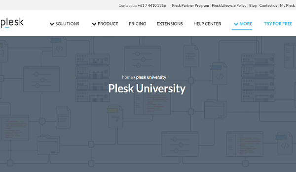 Truy cập trang Web Plesk University và tạo tài khoản 