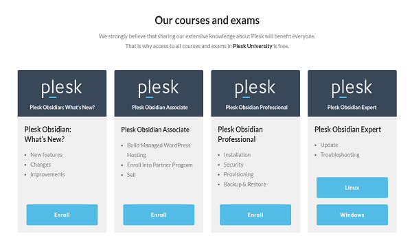 Các khóa học Plesk Certificate