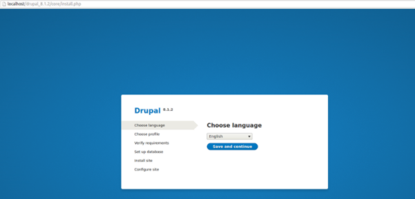 Giao diện cài đặt Drupal